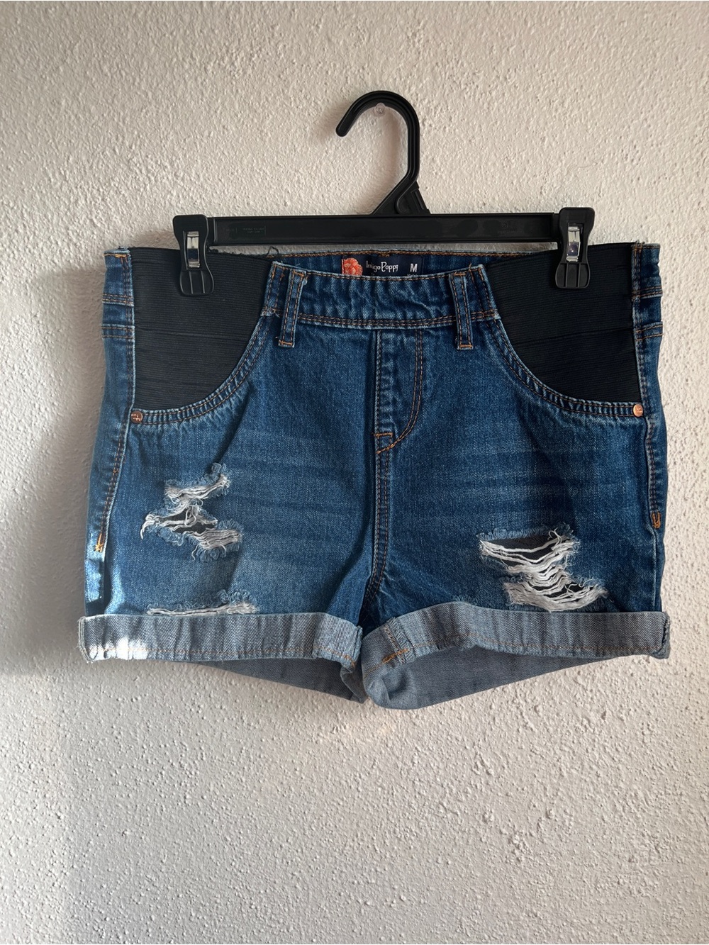 Indigo Poppy Maternity Shorts